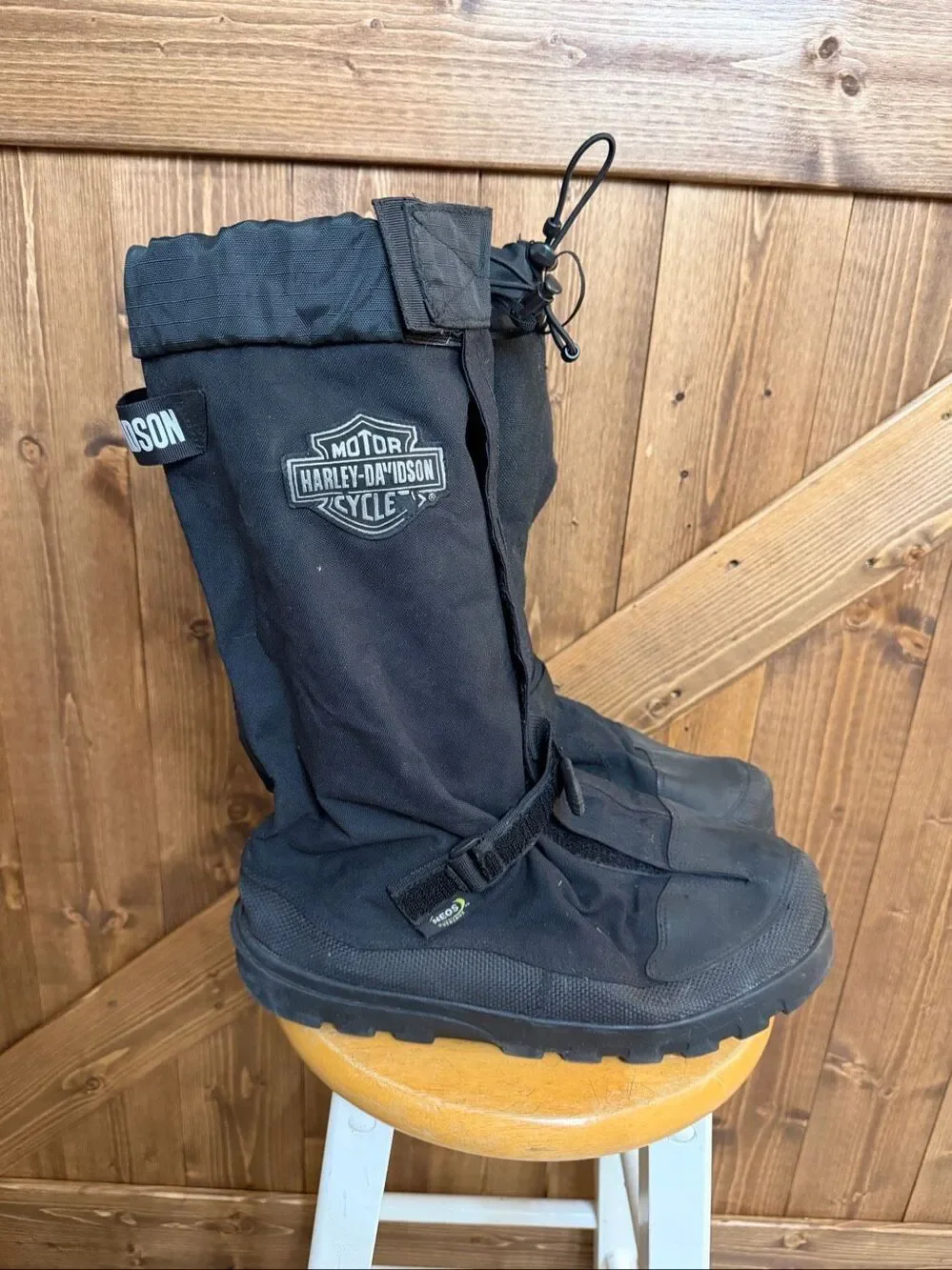 Harley-Davidson Size Large Black Motorcycle Rain Overboots NEOS Waterproof Boot